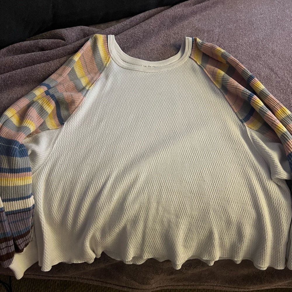 We the Free Rainbow Balloon Sleeve Sweater - Picture 4 of 9